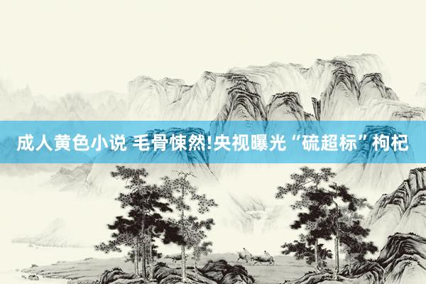 成人黄色小说 毛骨悚然!央视曝光“硫超标”枸杞