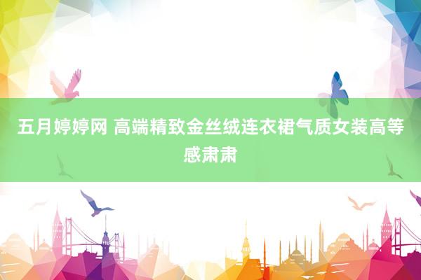 五月婷婷网 高端精致金丝绒连衣裙气质女装高等感肃肃